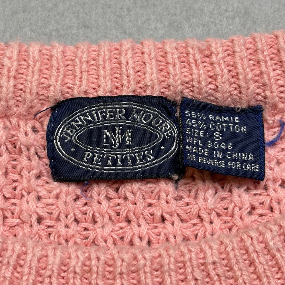 Vintage Newport News Petite Pink Chunky Knit Sweater Womens Small Cottagecore - Picture 3 of 9